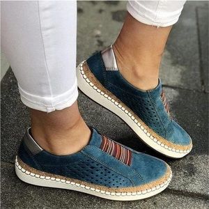 Womens Slide Orthapedic Shoes Round Toe Breathable Casual Sneaker Blue US 6.5-7